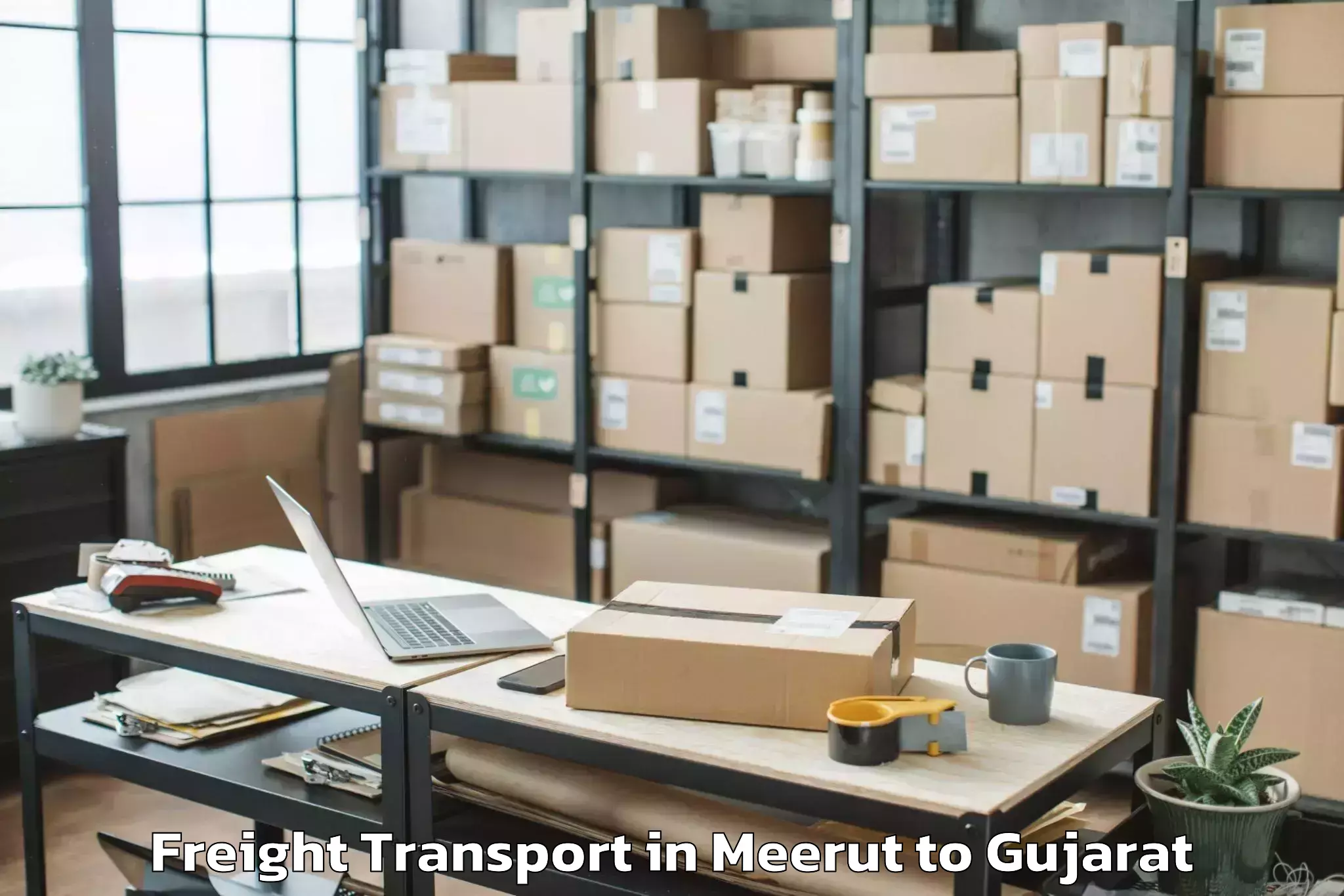 Easy Meerut to Kadana Freight Transport Booking